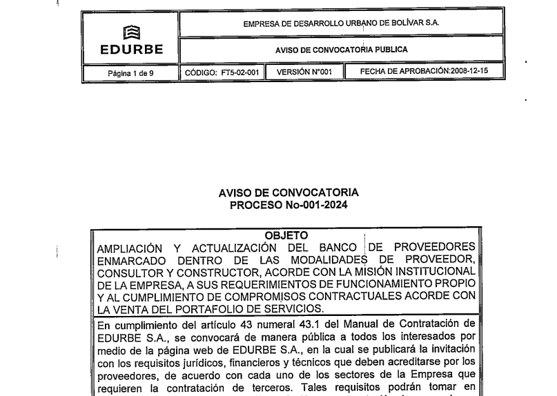 CONVOCATORIA 001-2024